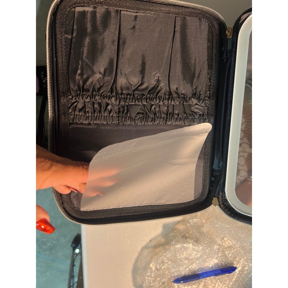 LED vanity mirror cosmetic case - black NEW - Picture 8 of 14